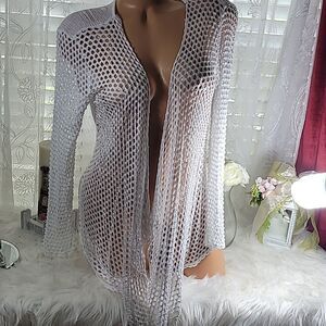 1668 Women TODAY Lace Cardigan White ize Medium